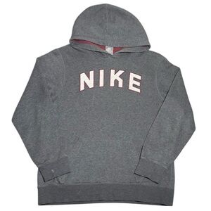 Vintage Y2K Nike Chenille Center Spellout Hoodie Sweatshirt